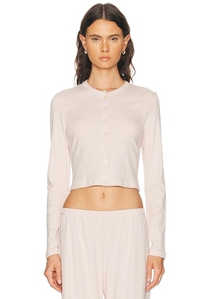 LESET Nando Cardigan in Petal Melange - Blush. Size XS (also in S, M, L).
