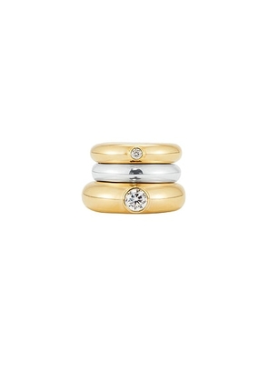 MEGA Zirconia Stacking Donut Ring in 14k Yellow Gold Plated - Metallic Gold. Size 7 (also in 6, 5, 8).