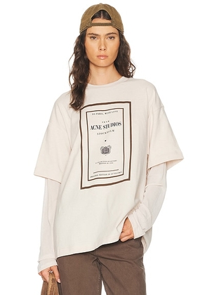 Acne Studios Edra Double Book Cover T-Shirt in Warm Beige - Beige. Size M (also in XS, S, L).