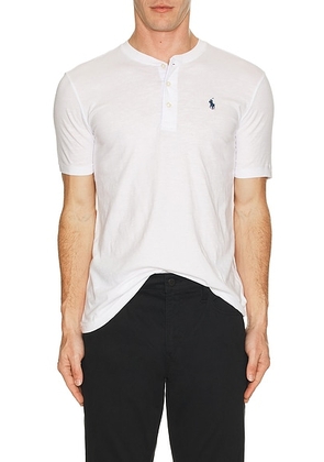 Polo Ralph Lauren Short Sleeve Slub Jersey Henley T-Shirt in White - White. Size M (also in XL/1X).