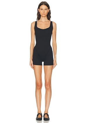 NikeSKIMS Matte Corset Onesie in Obsidian - Black. Size XS (also in M, L).