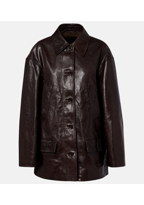 Balenciaga Oversized leather car coat