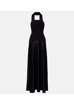 Solace London Mae satin-paneled bustier gown
