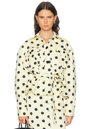 Françoise Wanda Overshirt Jacket in Polka Dot Lemon - Yellow. Size 40 (also in 34, 38).