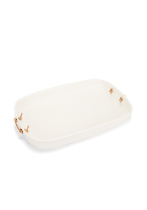 Tina Frey Designs Extra Large Tray with Leather Handles in White - White. Size all.