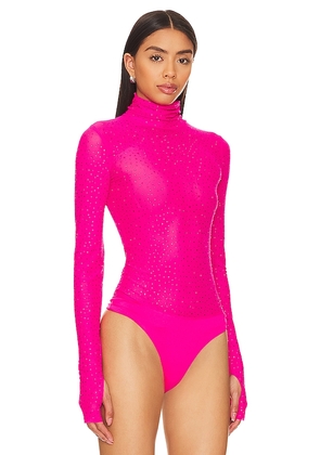 AFRM Milo Rhinestone Bodysuit in Pink. Size XS. Also in 1X, 2X, 3X, L, M, S, XL, XXL, XXS.