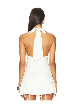 ASTA RESORT Celine Hand Beaded Camisole in White. Size M. Also in XL.