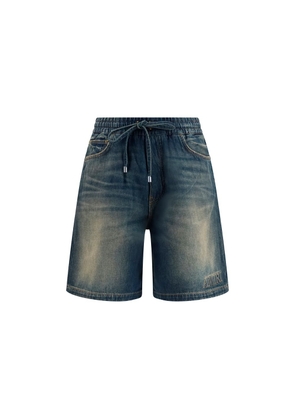 Amiri Blue Cotton Bermuda Shorts - L