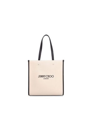Jimmy Choo Beige Canvas Tote Bag