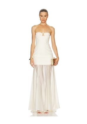 Camila Coelho Liora Gown in Cream. Size L. Also in M, S, XL, XS, XXS.
