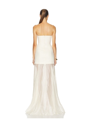 Camila Coelho Liora Gown in Cream. Size L. Also in XS, XXS, S, M, XL.