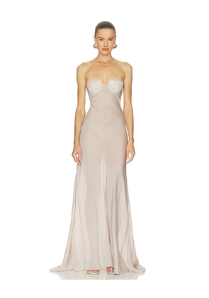 Camila Coelho Giuliana Gown in Beige. Size L. Also in M, S, XL, XS.