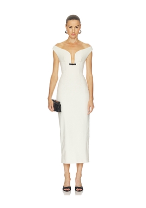 Camila Coelho Aurora Midi Dress in Ivory. Size L. Also in M, S, XL, XS, XXS.