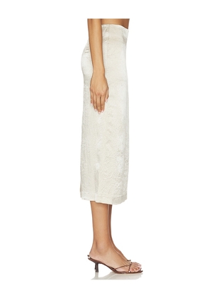 EAVES Kory Midi Skirt in Metallic Neutral. Size L. Also in XS, XXS, S, M.