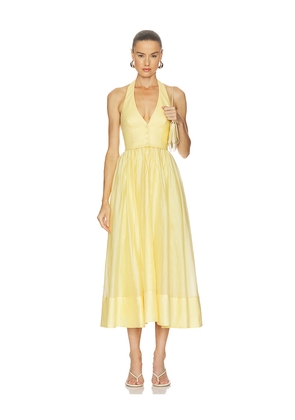 Camila Coelho Lino Midi Dress in Yellow. Size L. Also in M, S, XL, XS, XXS.