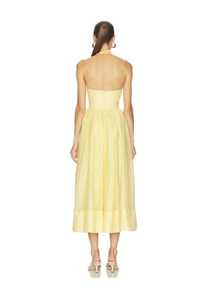Camila Coelho Lino Midi Dress in Yellow. Size L. Also in XXS, XS, S, M, XL.