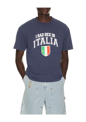 Carne Bollente Ciao Bella Tee in Blue. Size L. Also in M, S, XL/1X.