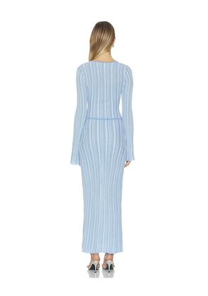 ASTA RESORT Nikita Dress in Sea Mist & Sailor Blue Stripe in Blue. Size L. Also in M, S, XL, XS, XXS.