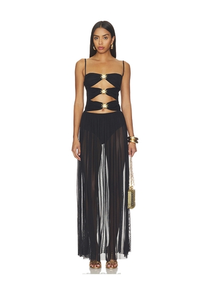 Agua Bendita Meeg Solstice Dress in Black. Size L. Also in XS, S, M.