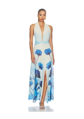 Especia Micelia Long Dress in Blue. Size L. Also in XS, S, M, XL.