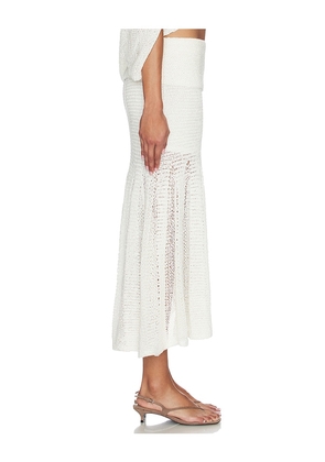 ET OCHS Kiernan Knit Skirt in White. Size L. Also in XS, S, M.