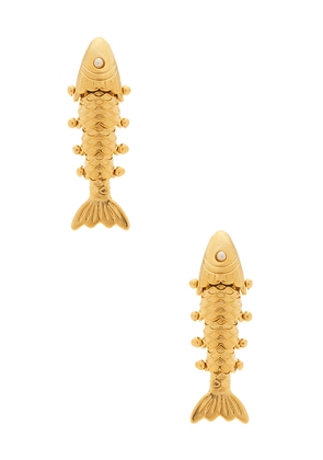 Brinker + Eliza Anchovy Earrings in Metallic Gold.