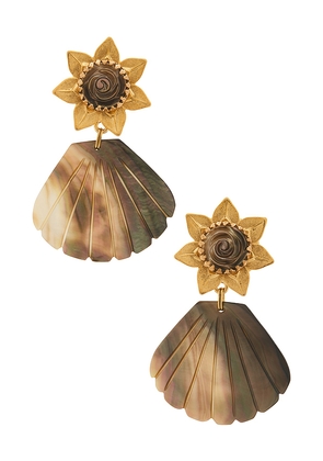 Brinker + Eliza Moonshine Earrings in Brown.
