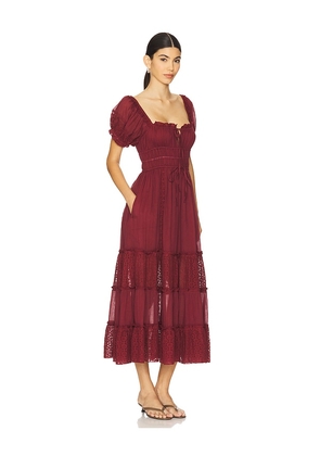 Free People Falling Sun Midi Dress in Burgundy. Size M. Also in XS.