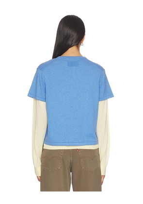 Guest In Residence Layer Tee in Blue,Lemon. Size L. Also in S, M.
