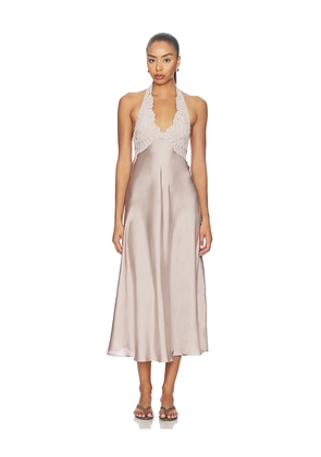 Free People x REVOLVE Might Be Something Satin Slip Dress in Grey. Size M. Also in S.