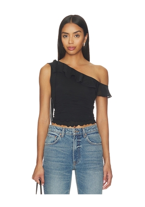 Free People Isla One Shoulder Top in Black. Size L. Also in XS, S, M, XL.