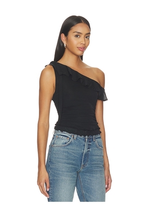 Free People Isla One Shoulder Top in Black. Size L. Also in XS, S, M, XL.
