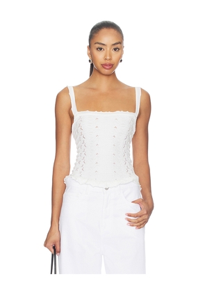 Free People x REVOLVE x Revolve So Soft Femme Square Neck Cami in White. Size L/XL. Also in XS/S, M/L.