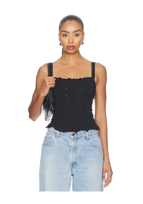 Free People x REVOLVE x Revolve So Soft Femme Square Neck Cami in Black. Size L/XL. Also in XS/S, M/L.