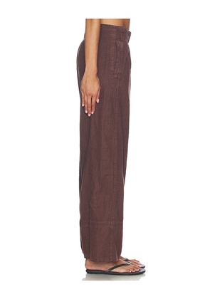 Free People Days End Linen Pull On in Brown. Size L. Also in XS, S, M, XL.