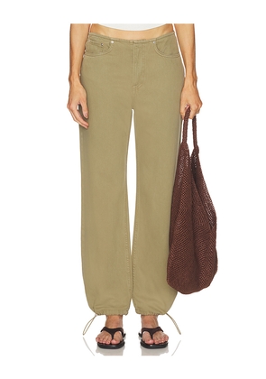 GRLFRND Erika Cinched Hem Jean in Olive. Size 23. Also in 24, 25, 26, 27, 28, 29, 30, 31, 32.