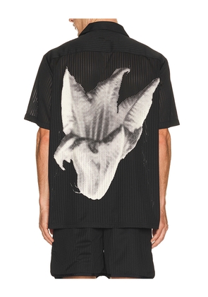 Filling Pieces Resort Mesh Shirt in Black. Size L. Also in S, M, XL/1X.