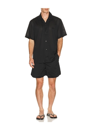Filling Pieces Resort Mesh Shirt in Black. Size L. Also in S, M, XL/1X.