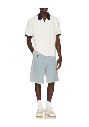 Honor The Gift Pique Colorblock Polo in Cream. Size L. Also in S, M, XL/1X, XXL/2X.
