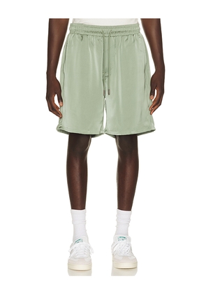 Honor The Gift Satin Drawcord 7 Shorts in Green. Size L. Also in M, S, XL/1X, XXL/2X.