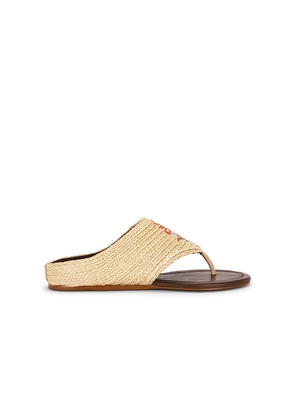 FARM Rio Raffia Icons Flat Sandal in Neutral. Size 10. Also in 6.5, 7, 7.5, 8, 9, 9.5.