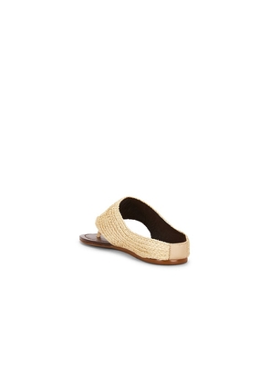 FARM Rio Raffia Icons Flat Sandal in Neutral. Size 10. Also in 7, 7.5, 8, 9, 9.5.