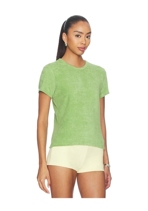 FRAME The Terry Baby Tee in Green. Size L. Also in S, M.