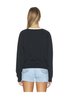 Favorite Daughter The Collegiate Chest Classic Sweatshirt in Black & White. Size L. Also in XS, S, M, XL.