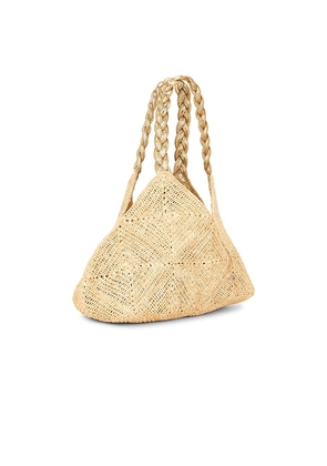 florabella Foggia Crochet Raffia And Leather Tote Bag in Neutral.