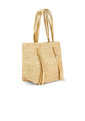 florabella Indore Large Crochet Raffia Tote Bag in Neutral.