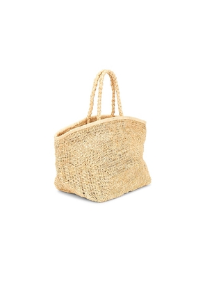 florabella Vallejo Lux Crochet Raffia Tote in Neutral.