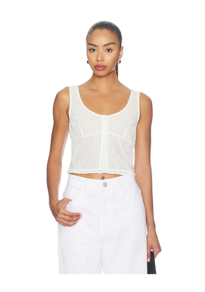 Good American The Eyelet Top in White. Size L. Also in M, S, XL/1X, XS.