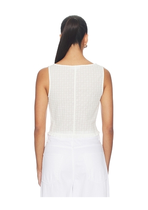 Good American The Eyelet Top in White. Size L. Also in XS, S, M, XL/1X.