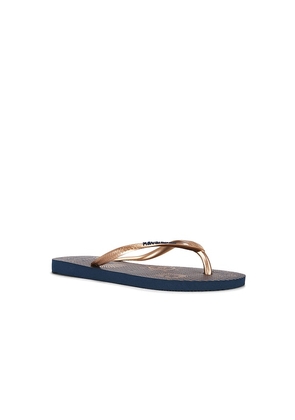 Havaianas Slim Nautical Sandal in Navy. Size 35/36. Also in 37/38, 39/40, 41/42.